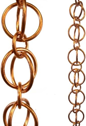 Nutshell Stores Double Loops Rain Chain - Copper - 16 Feet