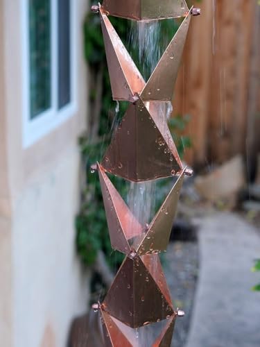 Nutshell Stores Origami Rain Chain - Copper - 8 Feet