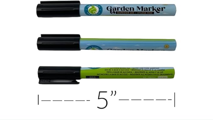 6 Pack Garden Marker Pen Permanent Markers Black (UV Fade Resistant Marker Pens for Plant Markers Garden Markers Waterproof Pen Black Markers Outdoor Marker for Garden Plant Label 0.8mm)