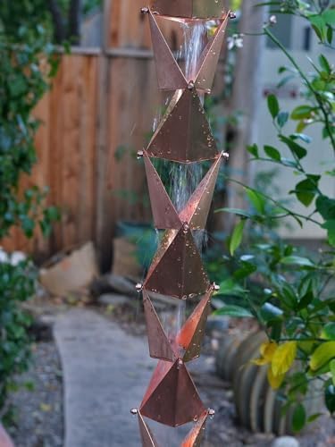 Nutshell Stores Origami Rain Chain - Copper - 14 Feet