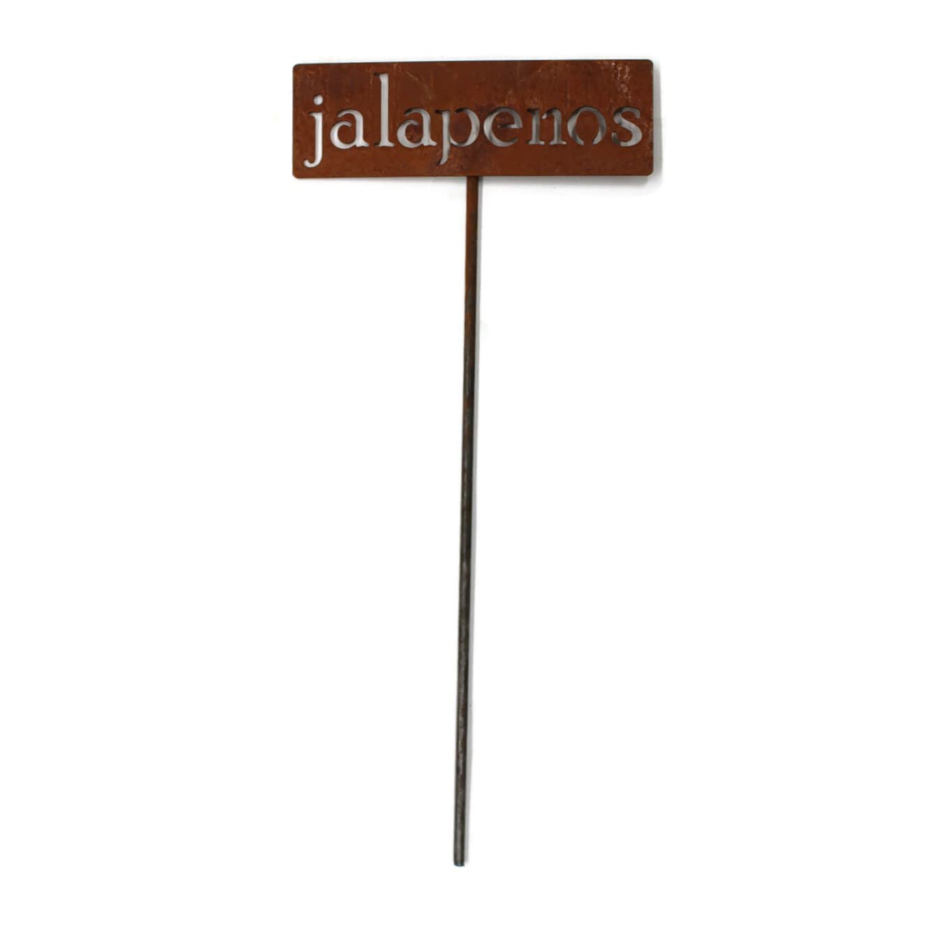 Classic Metal Garden Markers 19 Inches Tall (jalapenos, Naturally Rusted)