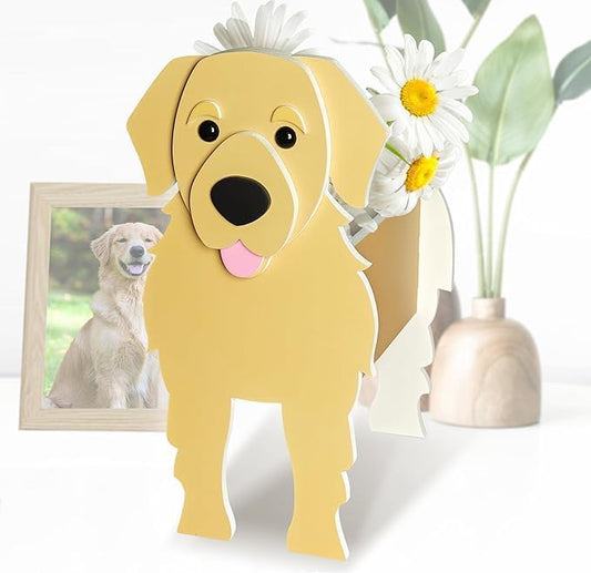 Golden Retriever Planter, Cute Animal Shape Flower Planters, Plant Pots for Indoor/Outdoor Garden Decor, Unique Gifts/Souvenirs for Pet Lovers (Large)