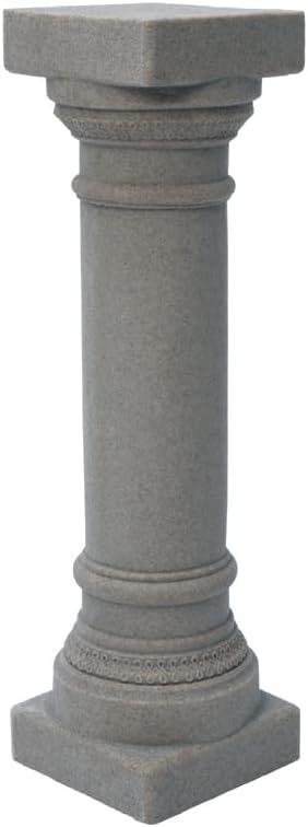 EMSCO Group Greek Column Statue – Natural Granite Appearance – Made of Resin – Lightweight – 28” Height