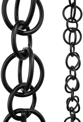 Nutshell Stores Double Loops Rain Chain - Black - 9 Feet