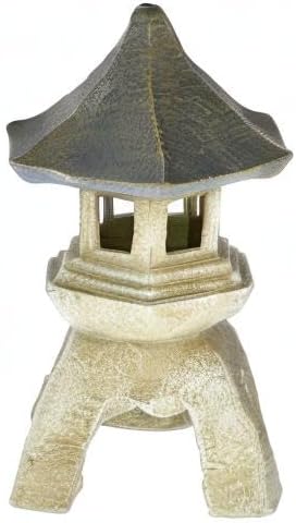 Design Toscano Asian Decor Pagoda Lantern Indoor/Outdoor Statue, Giant, Fiberglass Cast Stone Resin, Two Tone Stone Finish