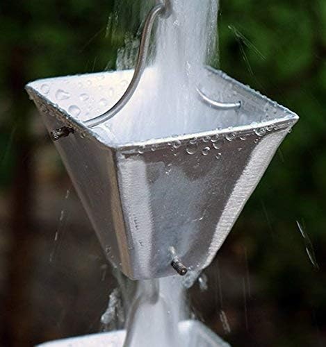 Nutshell Stores Medium Square Cups Rain Chain - Aluminum - 16 Feet