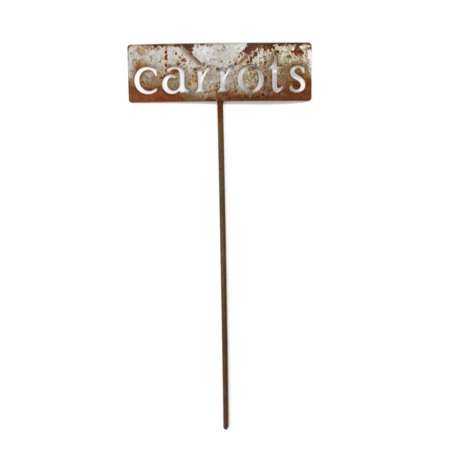 Classic Metal Garden Markers 19 Inches Tall (carrots, Naturally Rusted)
