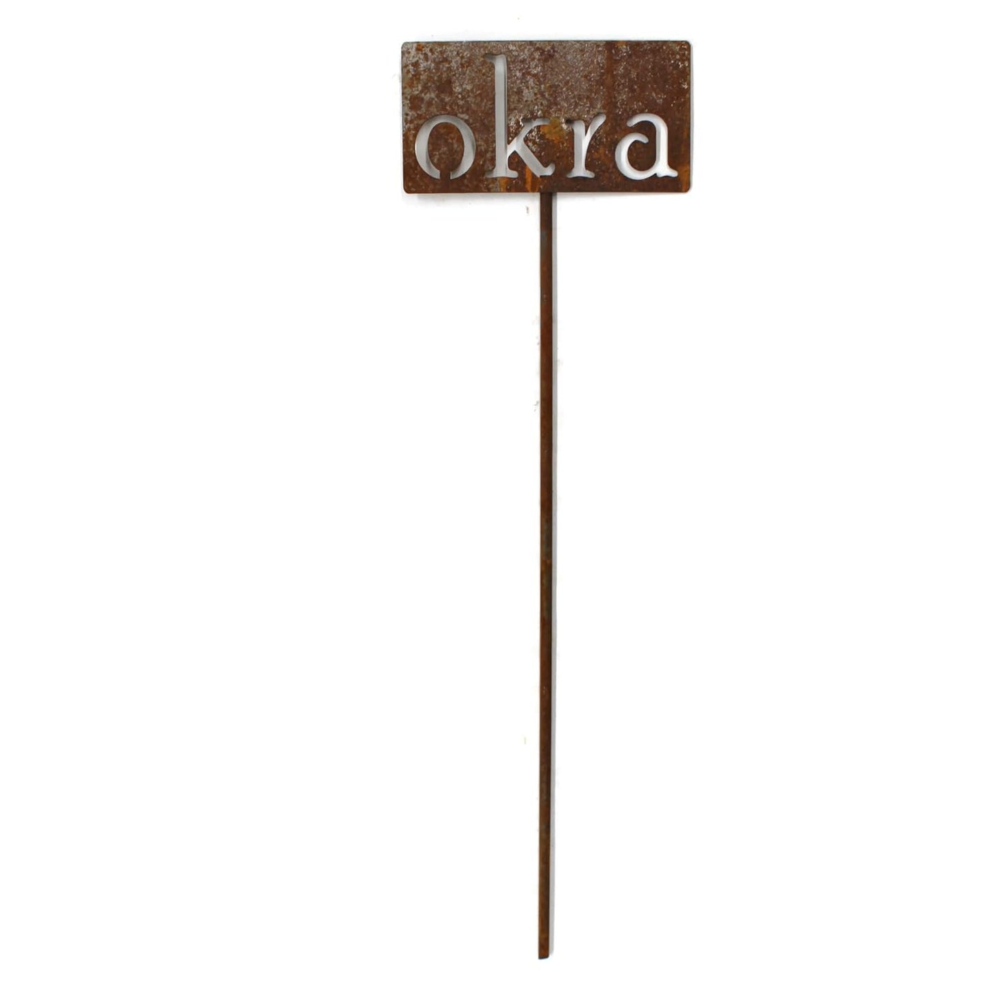 Classic Metal Garden Markers 19 Inches Tall (okra, Naturally Rusted)