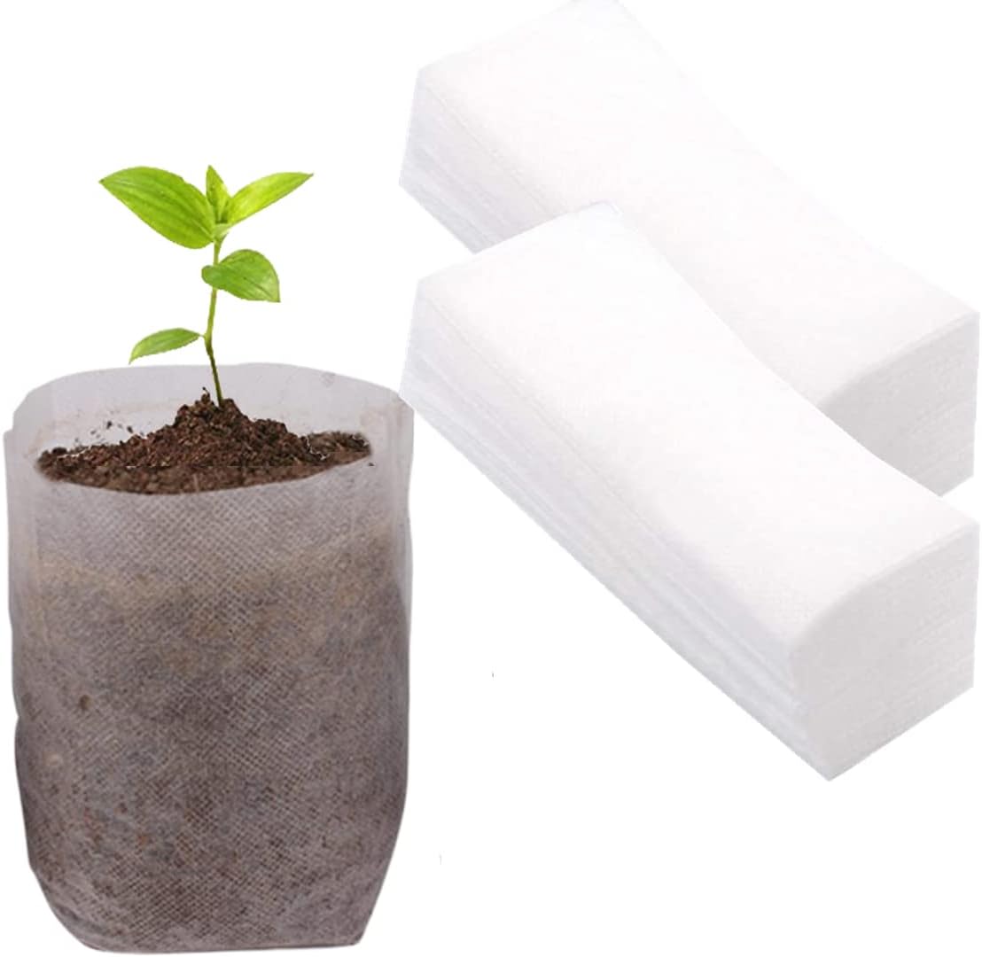 gardtree Plant Nursery Bags 7" x7.87" 400PCS, Non-Woven Biodegradable Plant Grow Bags Fabric Seedling Starter Pots for Vegetable Flower Fruit Saplings Tree, Home Garden Supply