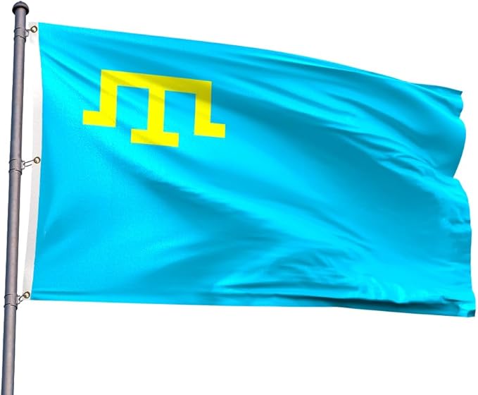 Crimea Tatar Extra Large Flag 6x10FT Giant Crimean Tatars Polyester Banner With 3 Grommets Fade Resistant Vivid Color For Patriotic Festival Events Party Decoration(Crimean Tatars, 6x10FT)
