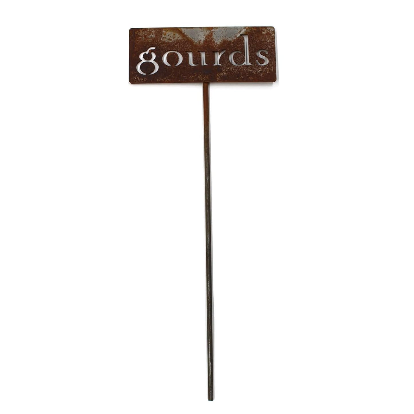 Classic Metal Garden Markers 19 Inches Tall (gourds, Naturally Rusted)