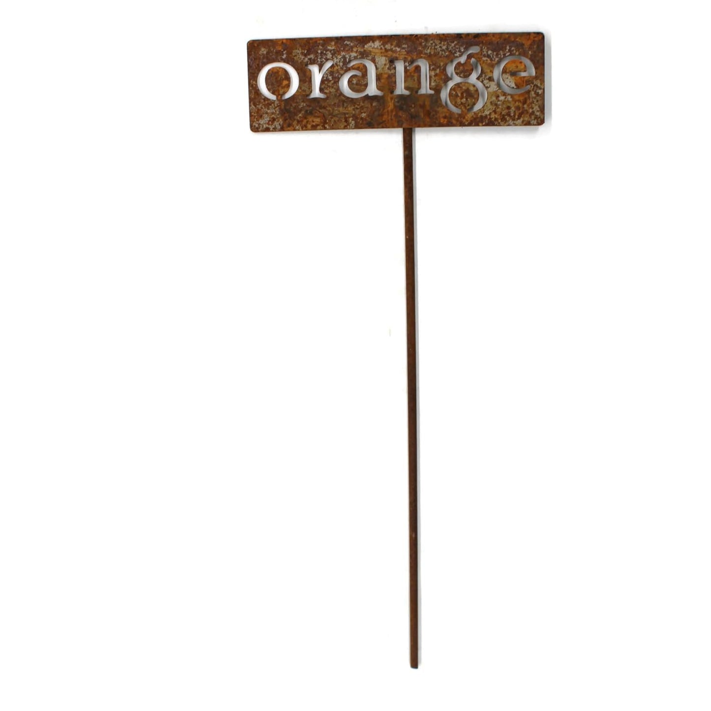 Classic Metal Garden Markers 19 Inches Tall (orange, Naturally Rusted)