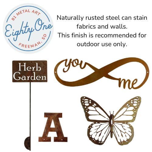 Classic Metal Garden Markers 19 Inches Tall (tea tree, Naturally Rusted)