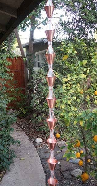 Nutshell Stores Steel Cups Rain Chain - Copper Plated - 10 Feet
