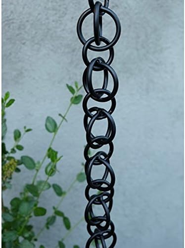 Nutshell Stores Double Loops Rain Chain - Black - 8 Feet