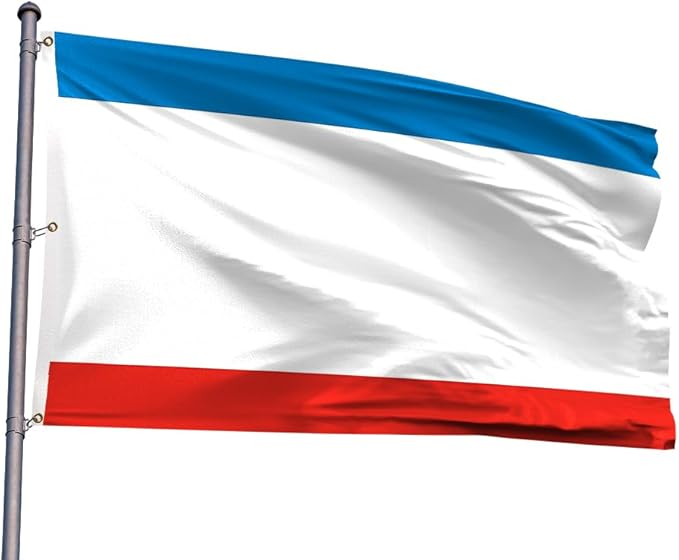 Ukraine Crimea Extra Large Flag 8x12FT Giant Ukrainian Crimean Polyester Banner With 3 Grommets Fade Resistant Vivid Color For Patriotic Festival Events Party Decoration(Crimea UKR, 8x12FT)
