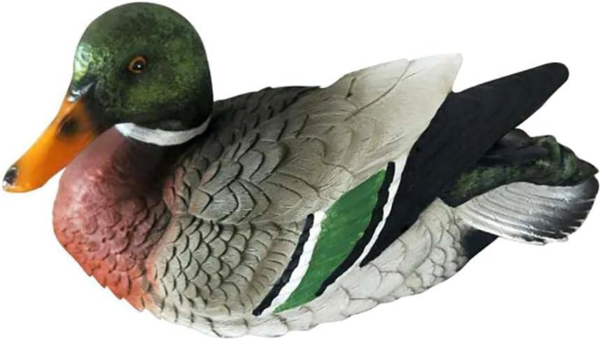 Floating Mallard Ducks for Pond Décor - Realistic Waterproof Resin Duck Statues Outdoor, Garden & Patio Ornaments with Fake Mandarin Ducks, Perfect as Cake Toppers/Pool Backyard Lawn Decoration