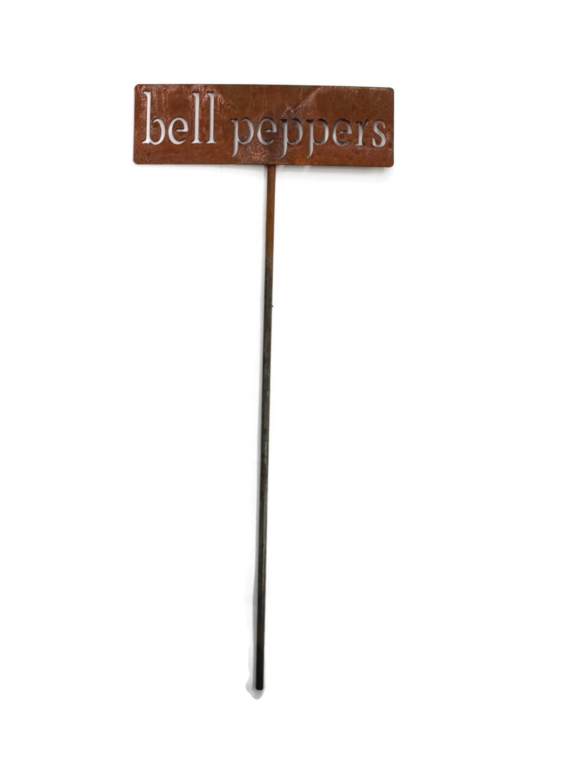 Classic Metal Garden Markers 19 Inches Tall (bell peppers, Naturally Rusted)