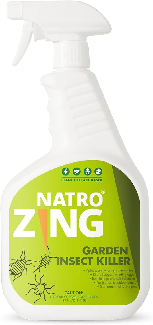 Garden Insect Killer 32 OZ, Pest Control for Plants Indoors & Outdoors,Kills Aphids, Mealybugs,Spider Mites and Gnats All Stages and Eggs,Plant Extract Based,Non-Toxic Child & Pets Safe