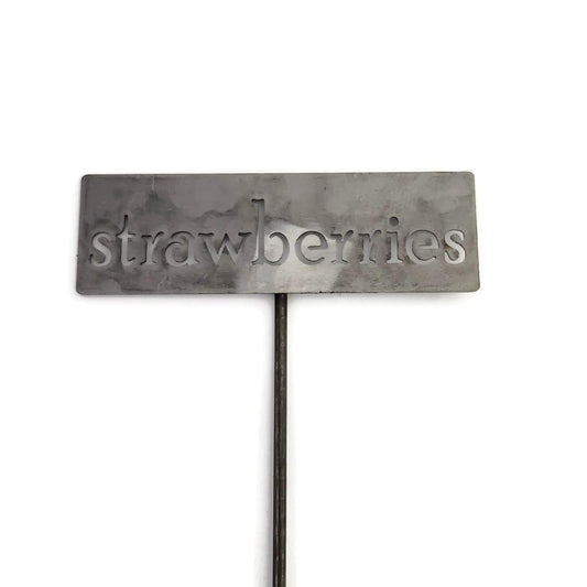 Classic Metal Garden Markers 19 Inches Tall (strawberries, Raw, Unfinished Steel (will rust with time))