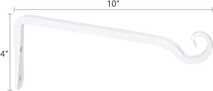 Mkono Hanging Plant Bracket 10 inch Metal Wall Plant Hook Decorative Plant Hanger for Bird Feeders, Planters, Lanterns, Wind Chimes, Home Decor Indoor Outdoor 2 Pack, White