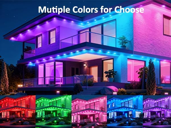 RGB Permanent Outdoor Lights, 500FT Smart LED Eaves Lights with APP & Remote Control, IP67 Waterproof Outdoor String Lights for Christmas, Halloween,Party, Garden, Patio, House Decor(2 Rolls of 250FT)