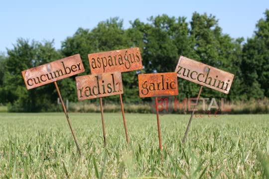 Classic Metal Garden Markers 19 Inches Tall (persimmon, Naturally Rusted)