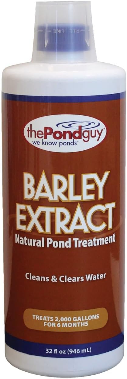 The Pond Guy Barley Extract Natural Liquid Treatment for Ponds and Water Gardens, Safe for Koi Fish and Plants, Natural Solutions for Clear Pond Water - 32 Ounces
