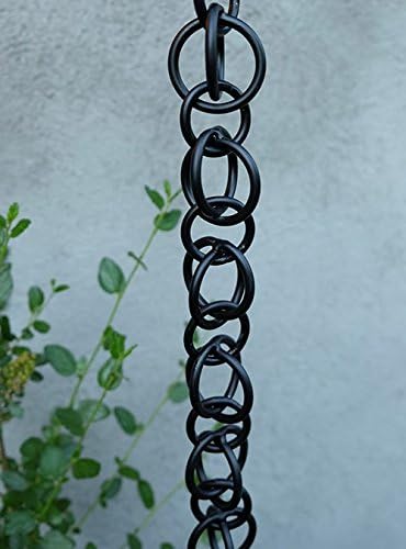 Nutshell Stores Double Loops Rain Chain - Black - 11 Feet