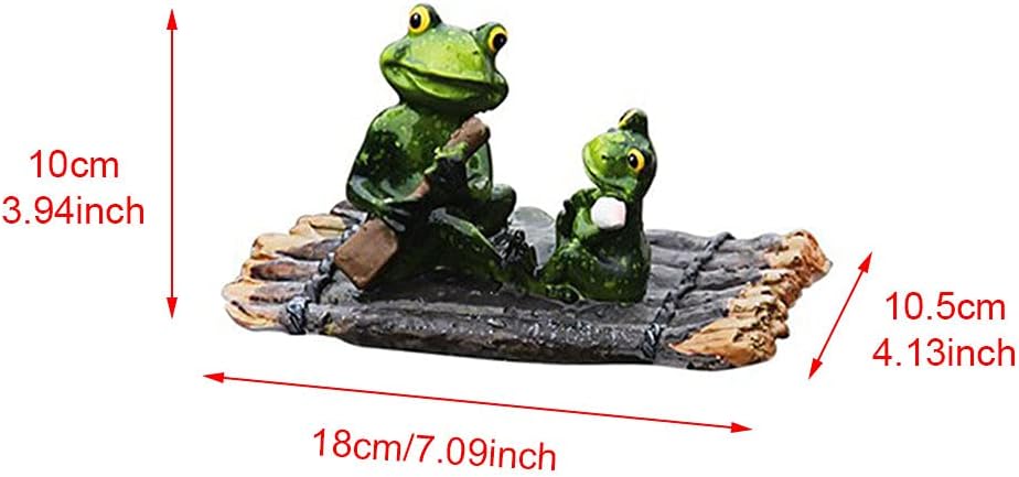 Saycker Water Floating with Frog Ornament Figurine Statue Craft for Home Yard Garden Pond Decoration Photo Prop Gift Rowing(Frog Shape)