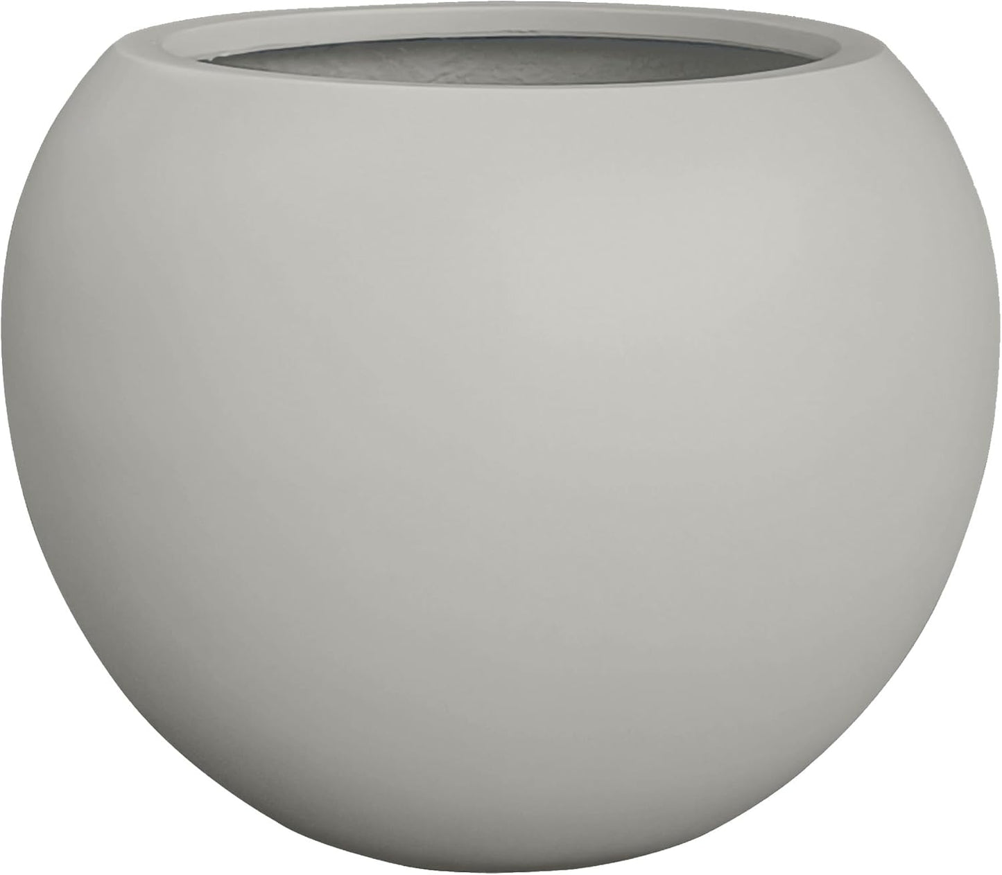 Globo Large Fiberstone Plant Pot, Large Planters for Indoor Plants, Outdoor Planters for Porch (Light French Gray, 16" D x 12.8" H)