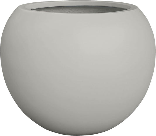Globo Large Fiberstone Plant Pot, Large Planters for Indoor Plants, Outdoor Planters for Porch (Light French Gray, 16" D x 12.8" H)