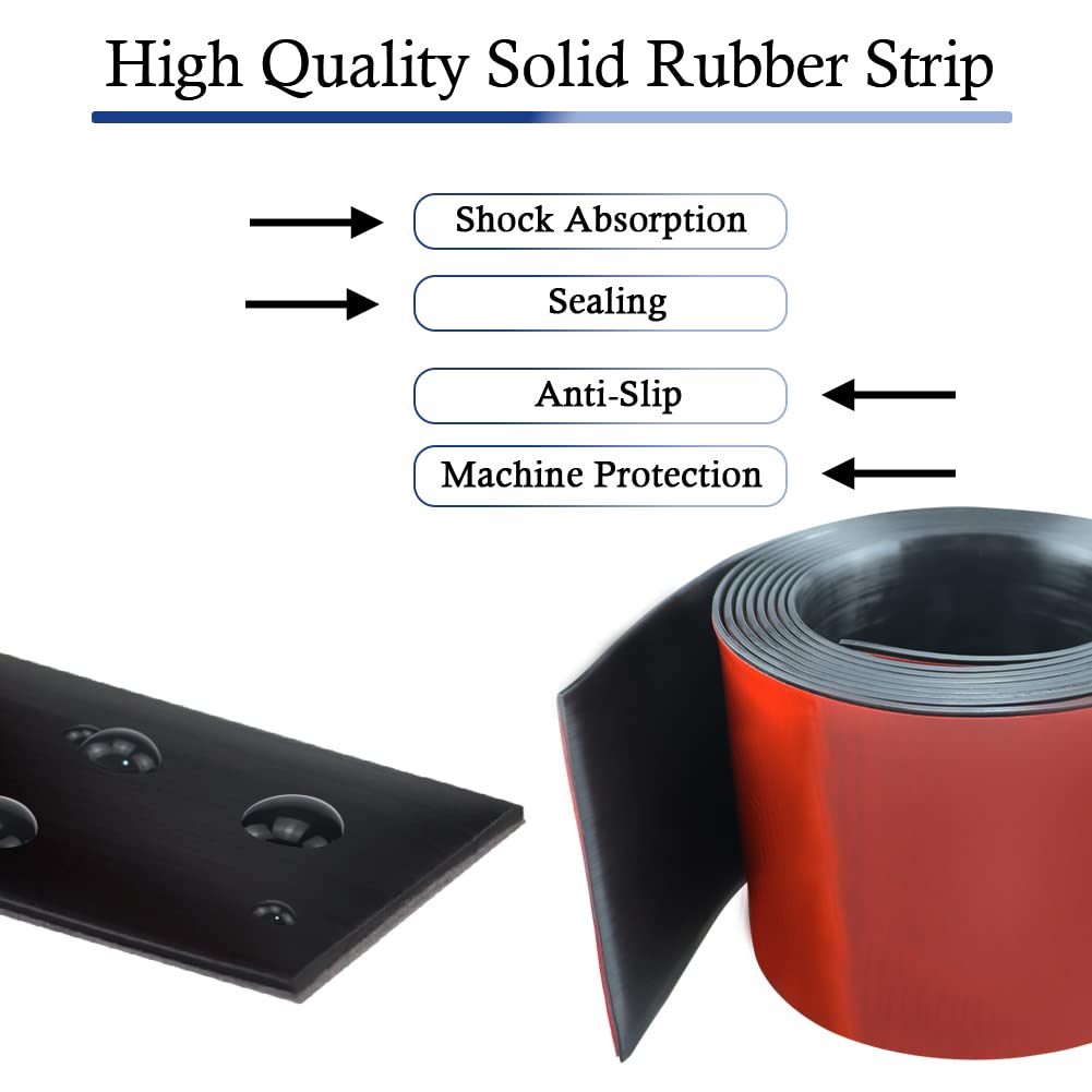 Neoprene Rubber Strips Self Adhesive Solid Rubber Sheets, Rolls & Strips for DIY Gaskets Crafts Pads Seals Warehouse Flooring Neoprene Sheet with Adhesive Backing (4" Wide x 1/8" Thick x 20' Long)