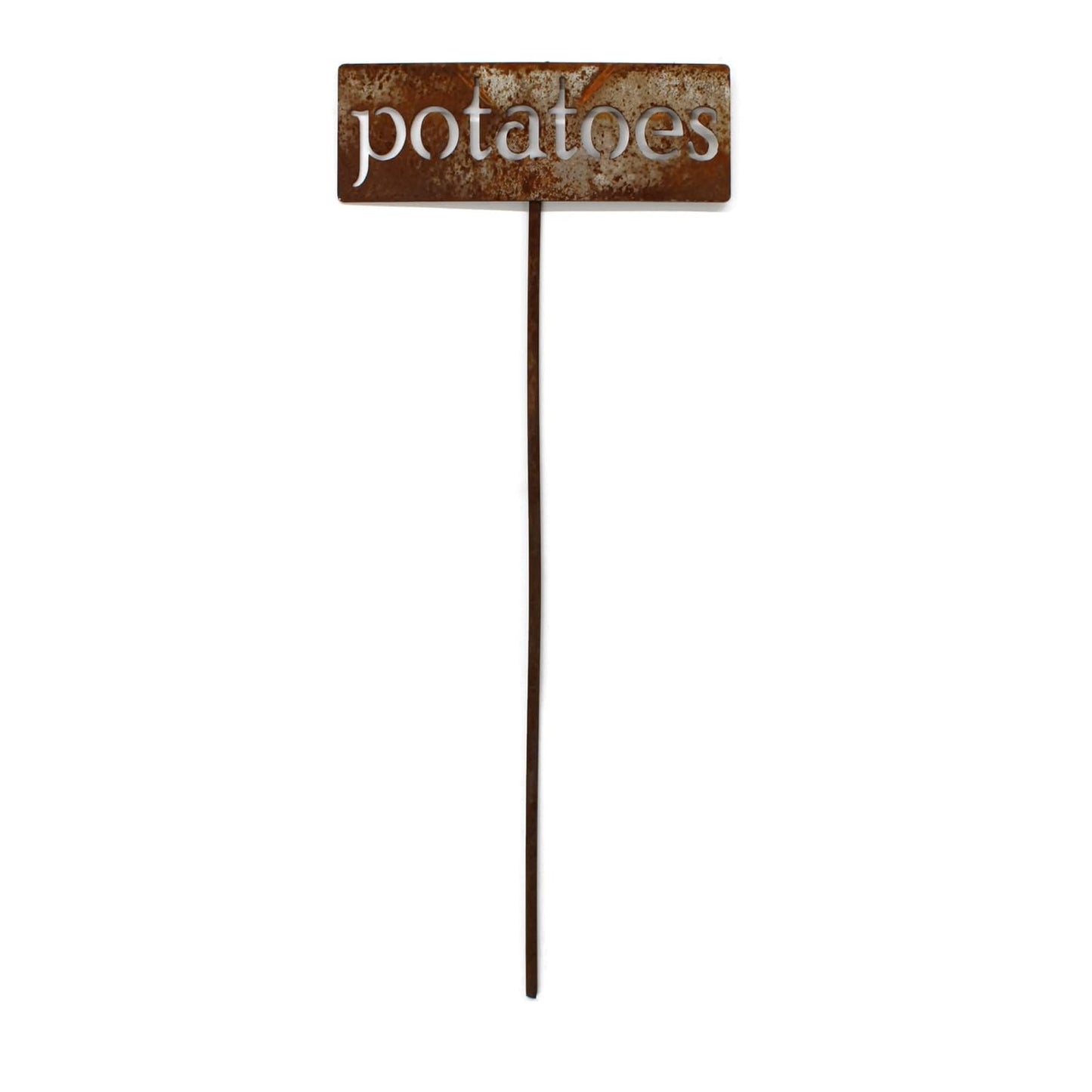 Classic Metal Garden Markers 19 Inches Tall (potatoes, Naturally Rusted)