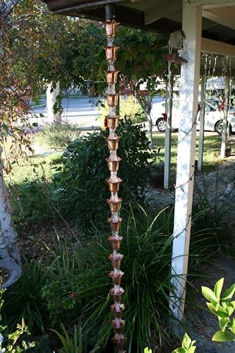 Nutshell Stores Flower Cups Rain Chain - Copper - 10 Feet