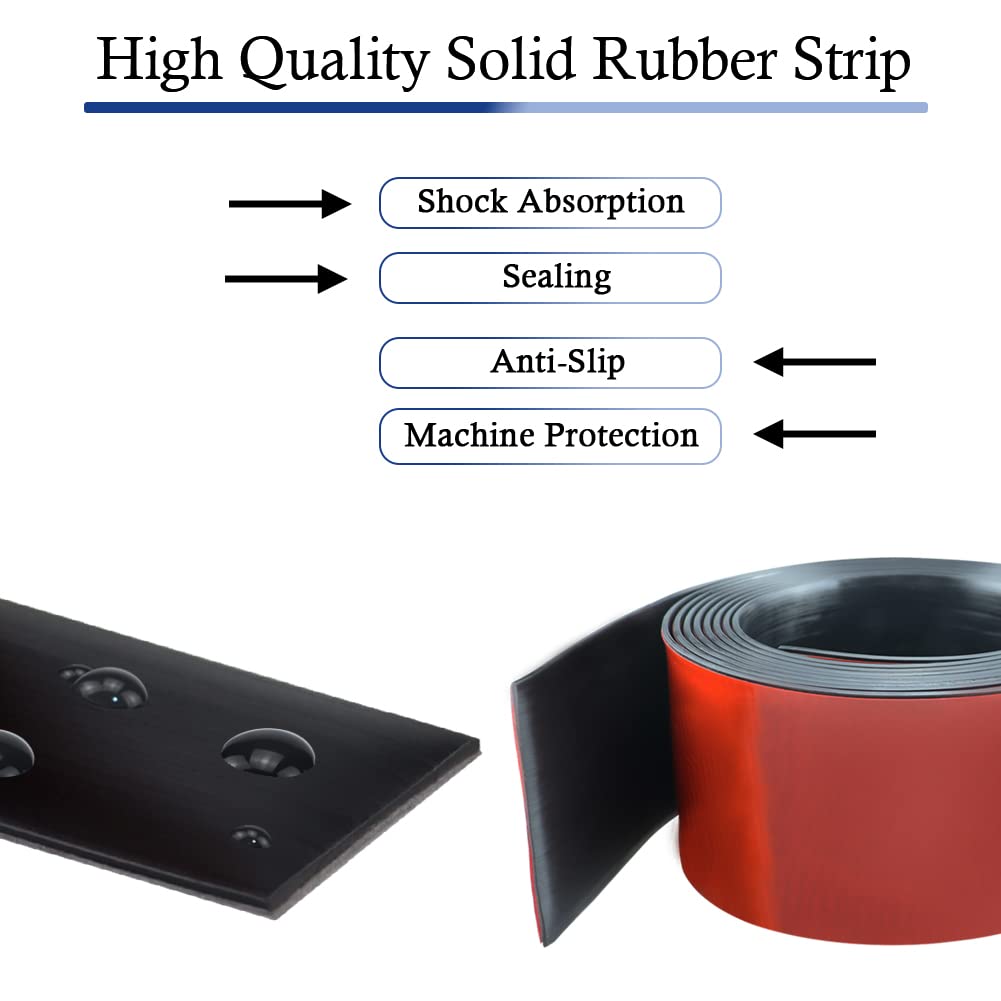 Neoprene Rubber Strips Self Adhesive Solid Rubber Sheets, Rolls & Strips for DIY Gaskets Crafts Pads Seals Warehouse Flooring Neoprene Sheet with Adhesive Backing (3" Wide x 1/8" Thick x 20' Long)