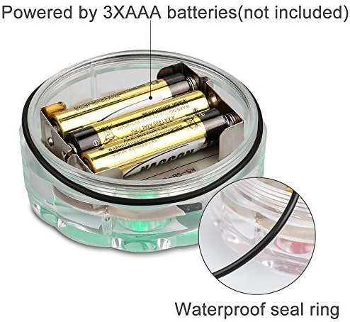 Submersible Led Lights, Submersible Waterproof RGB Change Remote Controlled Submersible Led Lights for Pond Pool Fountain Aquarium Vase Hot Tub Bathtub Fish Tank Party Halloween (4 Pack)