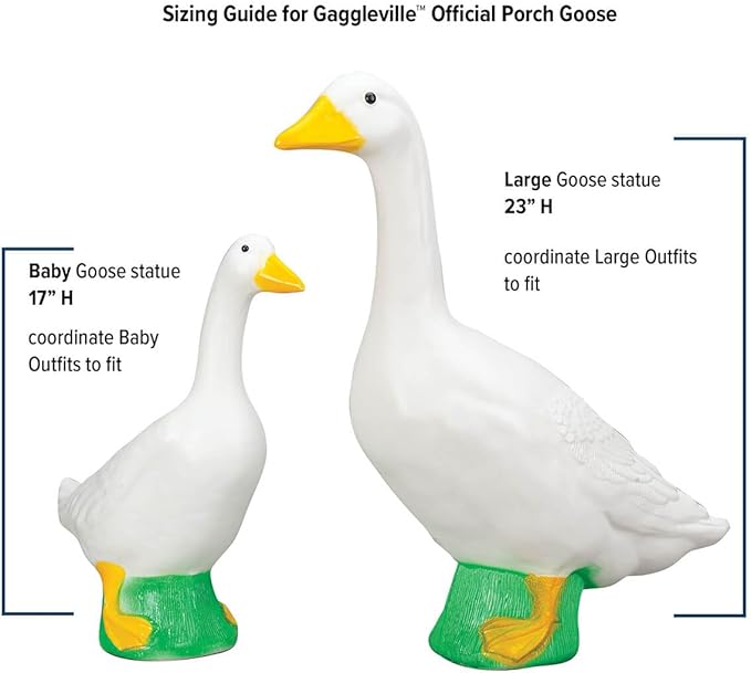 Fox Valley Traders Gaggleville Princess & Dinosaur Goose Outfit Bundle - Includes Princess & Dinosaur Goose Outfits, Fits Large 23" H Statue