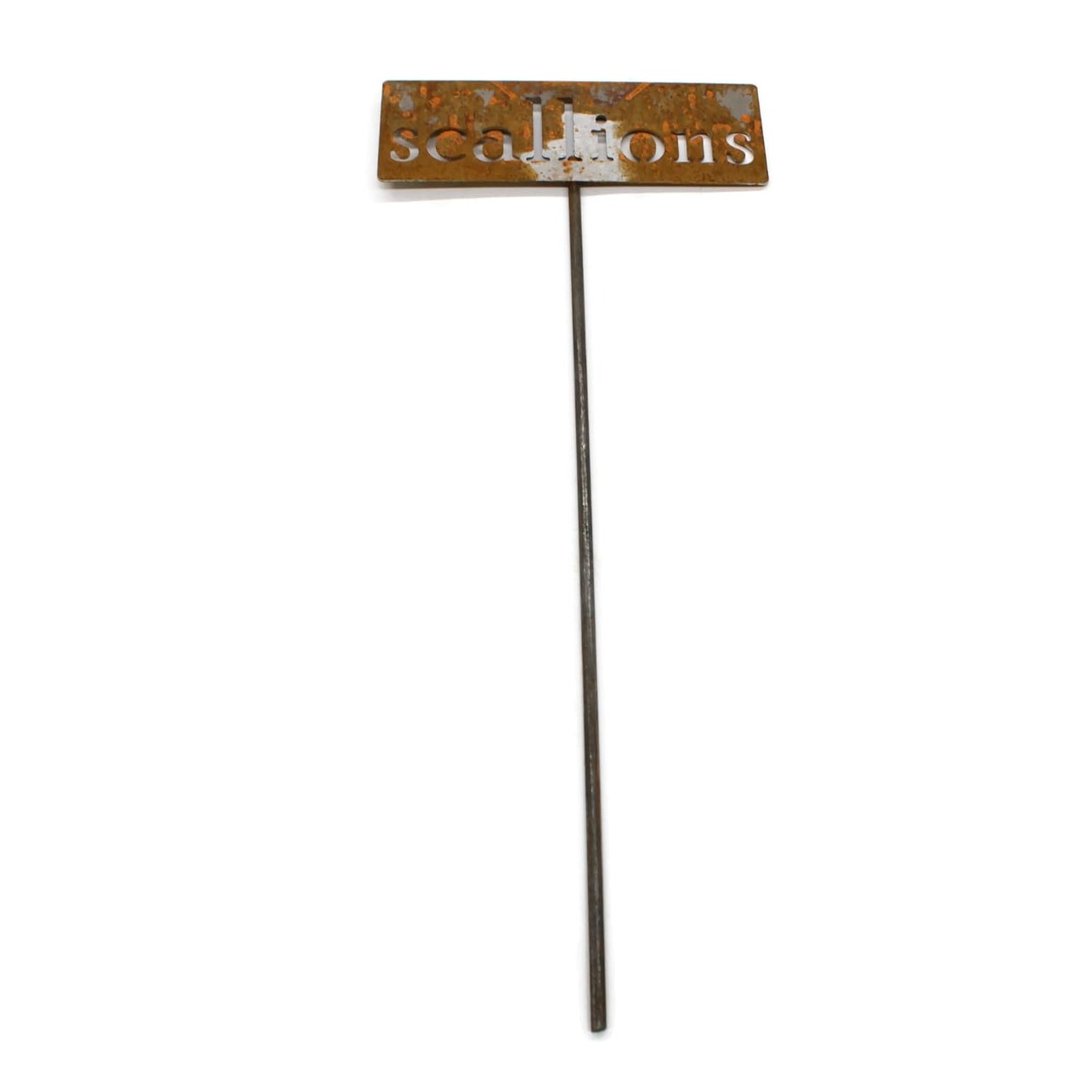 Classic Metal Garden Markers 19 Inches Tall (scallions, Naturally Rusted)