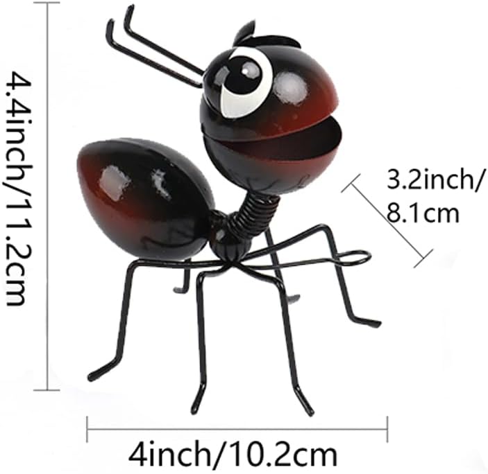 Metal Yard Art Garden Decor for Outside Cute Ants Yard Decorations Outdoor Lawn Ornaments Backyard Gifts for Mom - Set of 8（All Black）