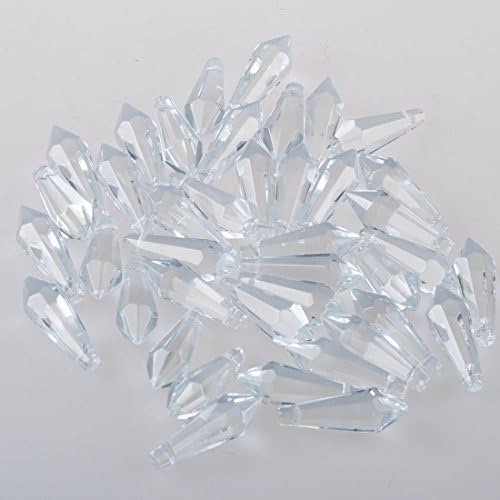 H&D HYALINE & DORA H&D 50pcs 38mm Crystal Icicle Pendant Chandelier Prisms Drops Lamp Candle Holders Curtain DIY Parts(Clear)