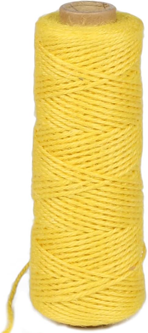 2mm 328ft Colored Natural Jute Twine String for Gift Wrapping Craft Baker Plant Christmas Ribbon Twine Handmade Arts Decoration Thin Packing String Home Decor