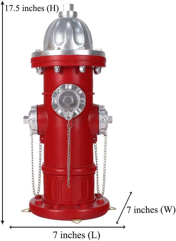 Dog Fire Hydrant Statue Puppy Pee Post and Gift for Fireman, Fire Hydrant Garden Decor Statue Large, Fire Hydrant for Dog
