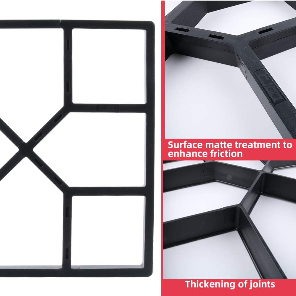 Anothera 15.7"x15.7"x1.57" Walk Maker Reusable Concrete Path Maker Molds Stepping Stone Paver Lawn Patio Yard Garden DIY Walkway Pavement Paving Moulds (Square)