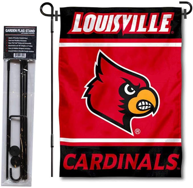 College Flags & Banners Co. Louisville Cardinals Garden Flag with Stand Holder