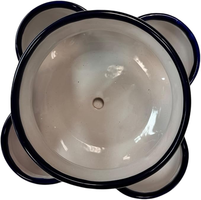 Talavera Strawberry Planter Pot Handmade Multicolor Ceramic Mexican Pottery Hand Painted Indoor Outdoor Home Decor Diameter 11" (Cobalt Multi)