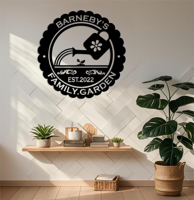 Custom Garden Metal Wall Art Personalized Garden Name Sign Yard Sign Decorative Outdoor Gardening Decor Gifts for Gardeners