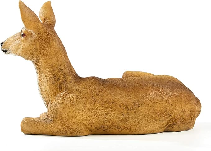 XTAPAN Resin Doe Statue Figurines Female Deer Animal Sculpture Gift Home Decor,Office or Outdoor Garden Statue Woodland Decoration