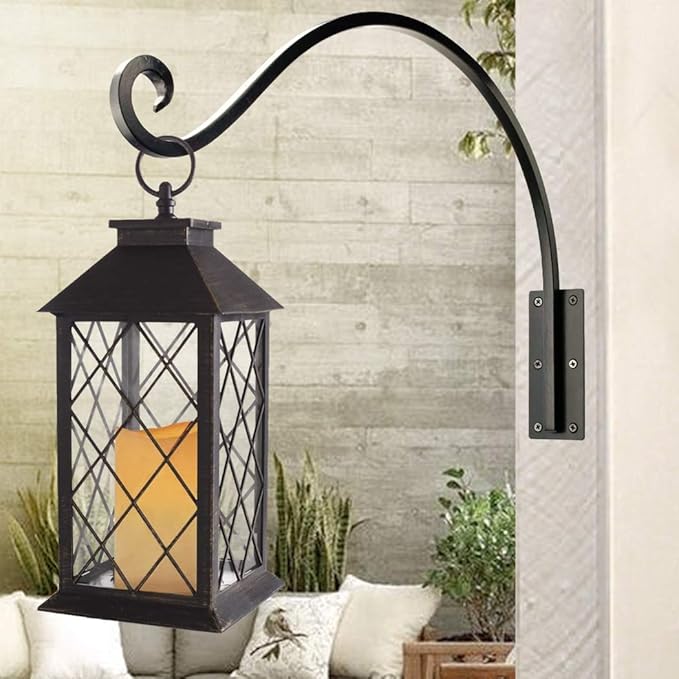 Qiang Ni Heavy-Duty Plant Hanger Outdoor: Hanging Plant Hook for Outside Basket - 22-Inch Wall Mount Plant Bracket for Bird Feeder…