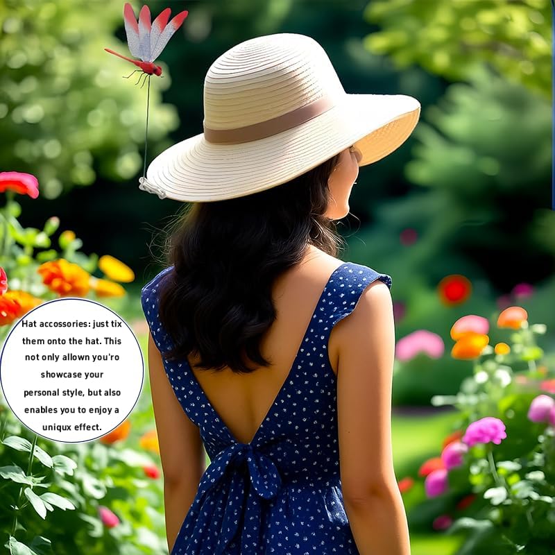 8PCS 3D Dragonfly Garden Decor Clips - Realistic Outdoor Insect Ornaments for Plants, Stakes & Fences | Fly Deterrent & Whimsical Yard Art